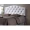 Baxton Studio Myra Full Size White Faux Leather Upholstered Button-tufted Headboard 118-6423 - alternate 2
